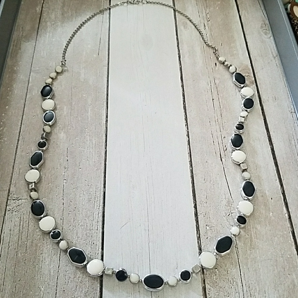 Black and White long necklace